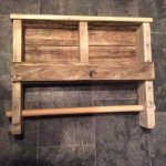 recycled pallet shelf with towel rack