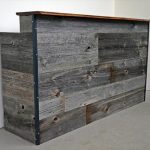 upcycled pallet and steel reception desk