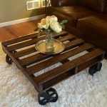 reclaimed pallet coffee table with wheels