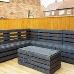 while pallet stained garden furniture