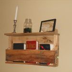 recycled pallet bookshelf with decorative mantle