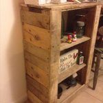 wooden pallet storage and display shelf