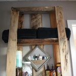 recycled pallet wall shelving unit