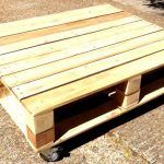 handmade pallet coffee table with storage and wheels