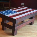 diy wooden pallet coffee table with painted American flat top