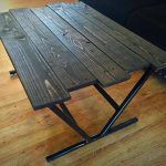 wooden pallet coffee table with metal base