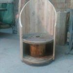 pallet and cable spool coffee chair