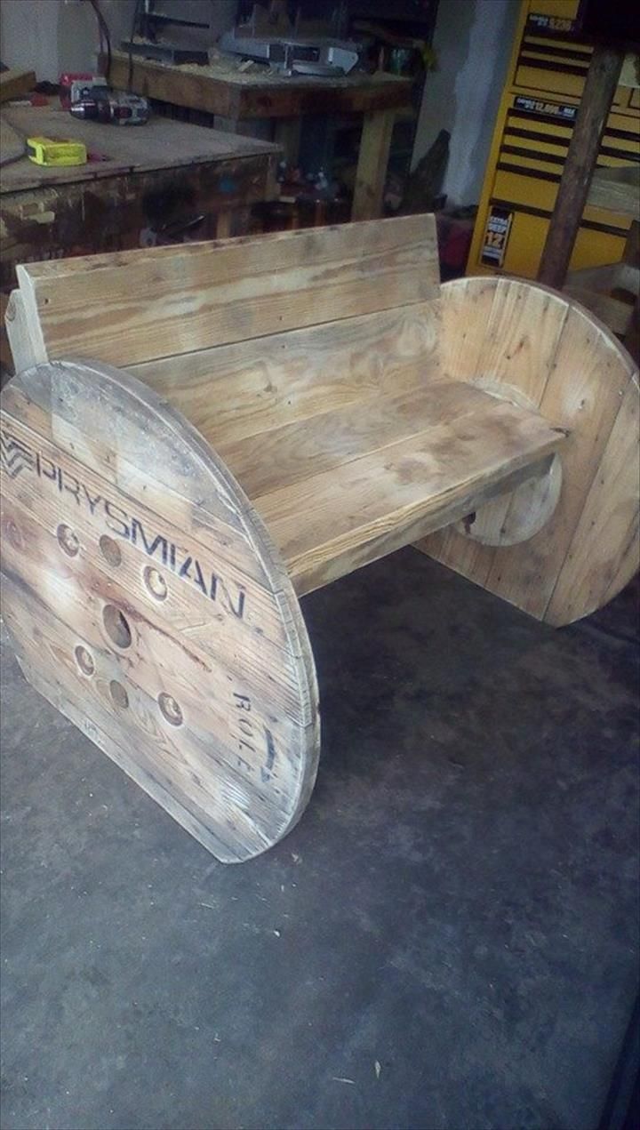 Diy Pallet And Spool Chair, Wooden Spool Chair Plans