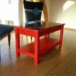 recycled pallet red painted coffee table