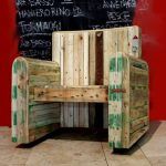 recycled pallet king arm chair