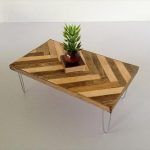 recycled pallet chevron coffee table with metal legs