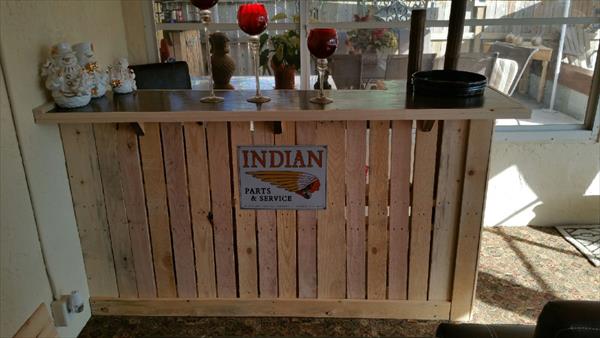 Diy Wooden Pallet Bar Table Pallet Furniture Plans