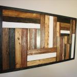 recycled pallet living room wall art