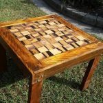 Wooden pallet chess dining table